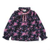 Louis Louise Black Twill Bouquet Imani Blouse