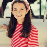 Teela Red Stripe Applique Dress