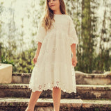 Teela White Eyelet Dress