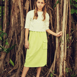 Teela Lime Embroidery Girls Top