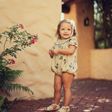 Teela Beige Embroidered Romper