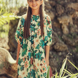 Teela Teal Floral Square Dress