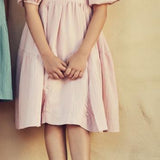 Teela Mauve Textured Bow Dress