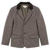 Mann Brown Suede Detail Wool Blazer