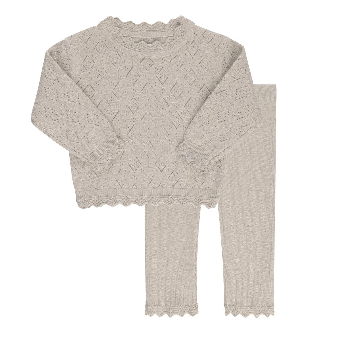 Ely's & Co Tan Pointelle Knit Set