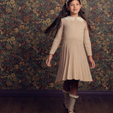 Teela Beige Lace Knit Dress