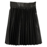 Teela Black Leather Skirt