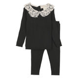 Teela Black Lace Knit Set
