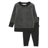 Teela Black Marled Baby Set