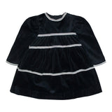 Teela Black Velvet Layered Lace Dress