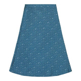 Teela Blue Floral Print Long Midi Skirt