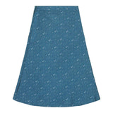 Teela Blue Floral Print Long Midi Skirt