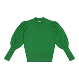 Teela Green Puff Sleeve Sweater