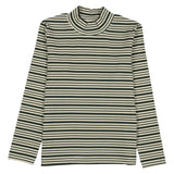 Teela Green Stripe Mock Neck