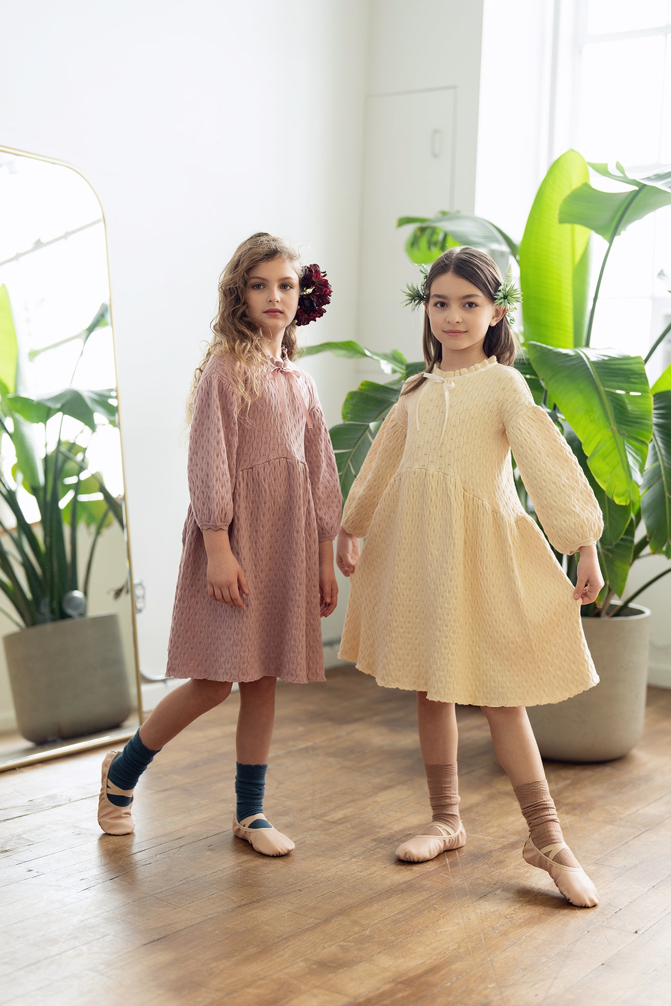 Teela Mauve Pointelle Dress