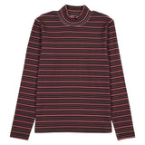 Teela Pink Stripe Mock Neck