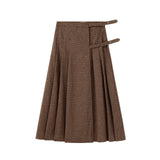 Nou Nelle Brown Wool Plaid Skirt