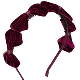 Project 6 Burgundy Wine Tendu Velvet Bow Headband