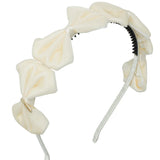 Project 6 Ivory Tendu Velvet Bow Headband