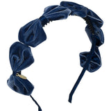 Project 6 Navy Tendu Velvet Bow Headband