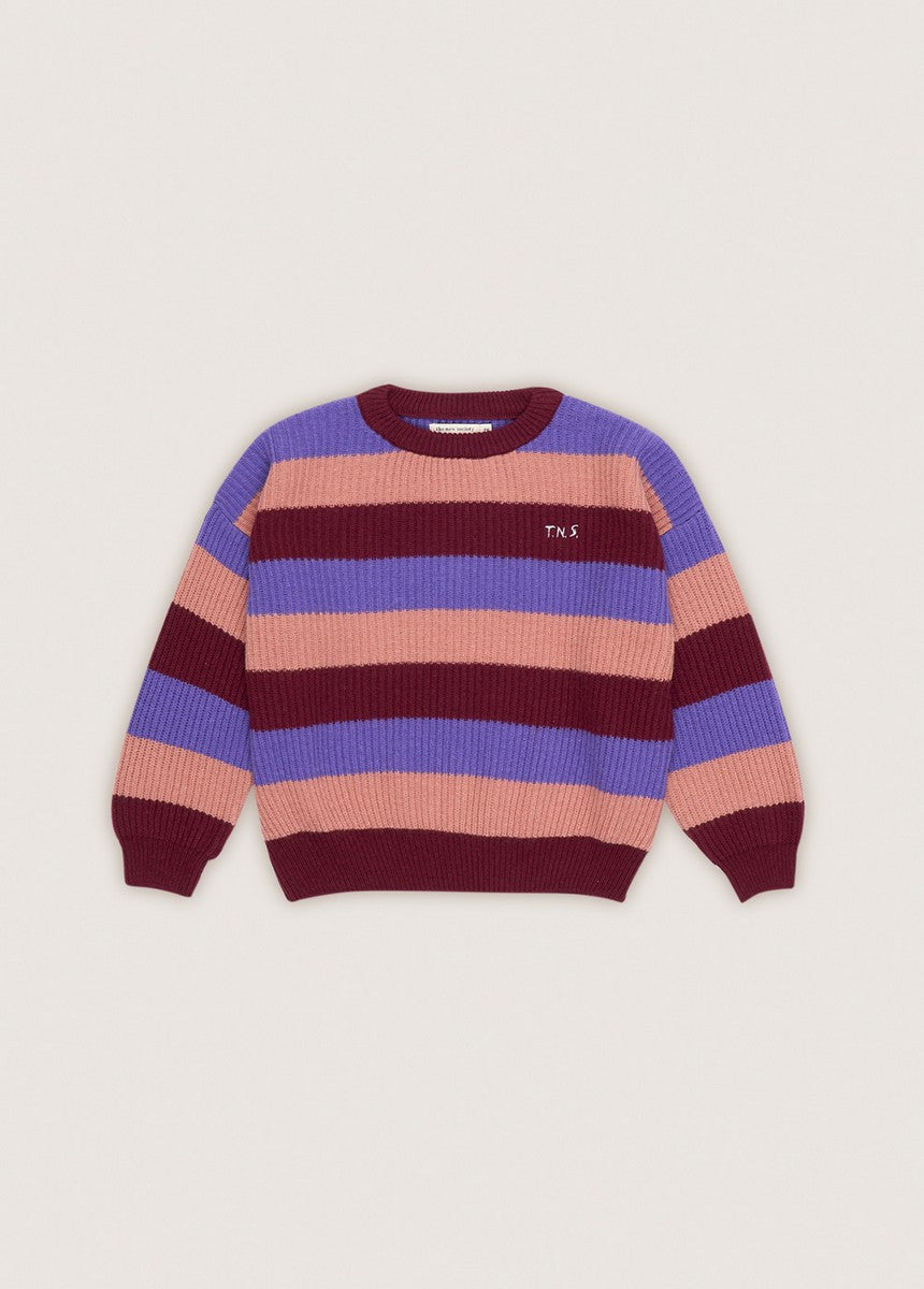 The New Society Blue Iris Stripe Cruz Sweater