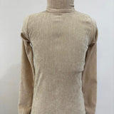 Olivia Rohde Beige Velvet Mockneck