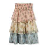 Tustello Floral Neema Printed Tiered Smocked Skirt