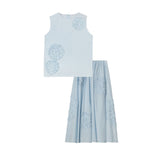 Tustello Light Blue Poplin Pop Up Flower Set
