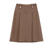 Twinset Black/Red Ruby Houndstooth Milano Skirt