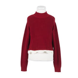 Twinset Ruby Red Trim Turtleneck