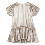 Billieblush Gold Shiny Balloon Sleeve Dress