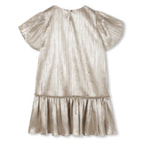 Billieblush Gold Shiny Balloon Sleeve Dress