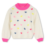 Billieblush Ivory Embroidered Hearts Sweater