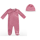 Kipp Rose Embroidered Footie & Hat Set