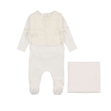 Bee & Dee White Crochet Vest Take Me Home Set