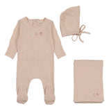 Bee & Dee Pastel Pink Rattles Pointelle Take Me Home Set