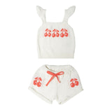 Tocoto Vintage Off White Cherries Knit Set