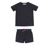 Coco Blanc Striped White/Navy Swim Set