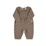 Piupiuchick Brown Animal Print Romper
