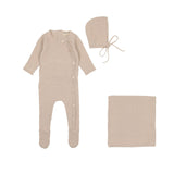 Bee & Dee Oat Crochet Trim Wrap Take Me Home Set