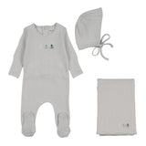 Bee & Dee Sky Blue Rattles Pointelle Take Me Home Set