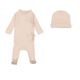 Marmar Cream Taupe Pointelle Footie And Hat Set