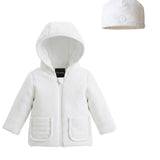 Pramie Ivory Velour Jacket With Hat