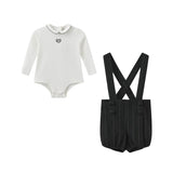 One Child Charcoal Pinstripe Suspender Set