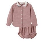 Nou Nelle Pink Houndstooth Set