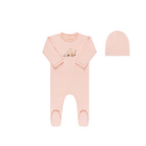 Ely's & Co Pink Carriage Footie & Hat Set