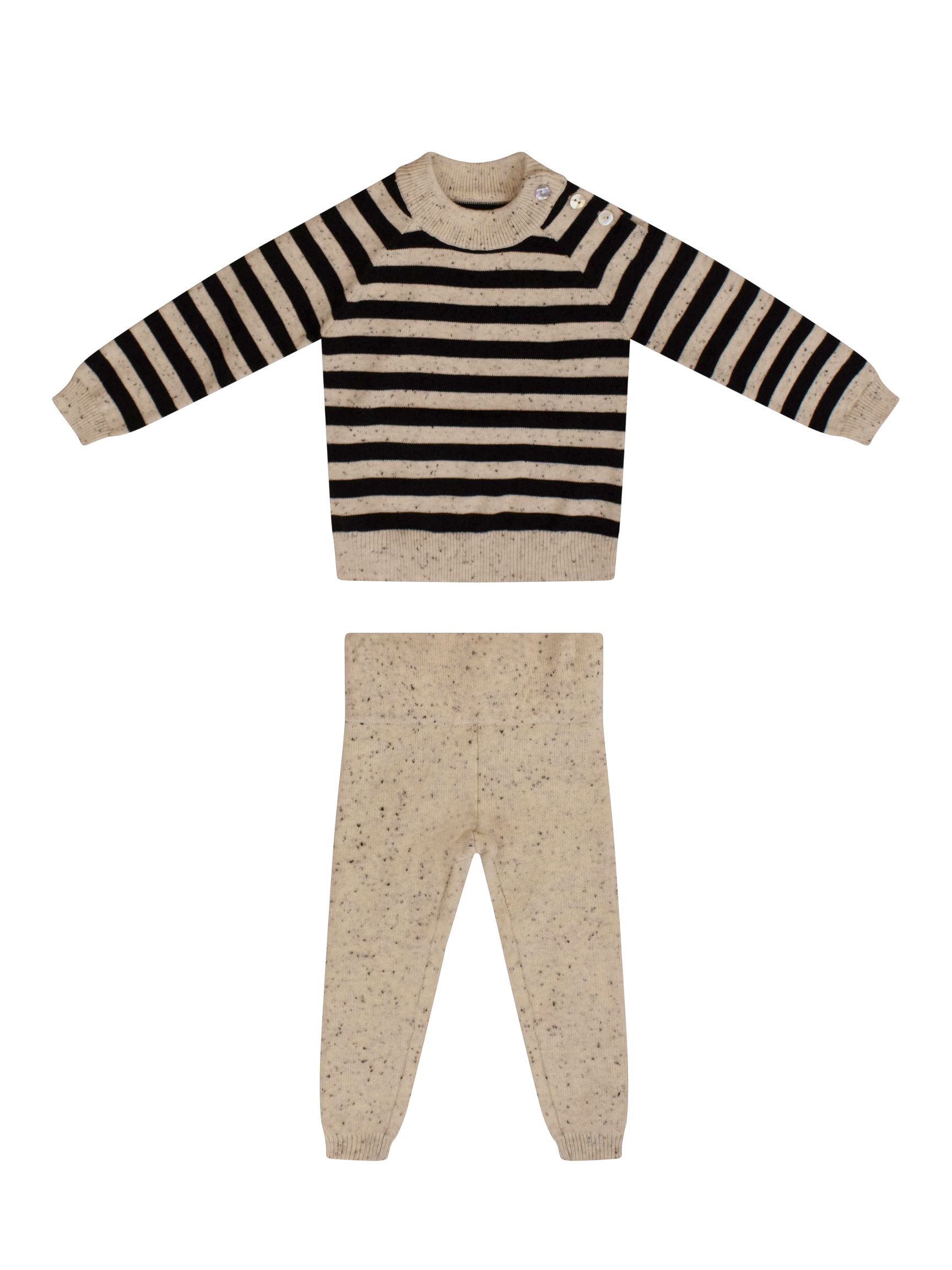 Kipp Charcoal Stripe Knit Set