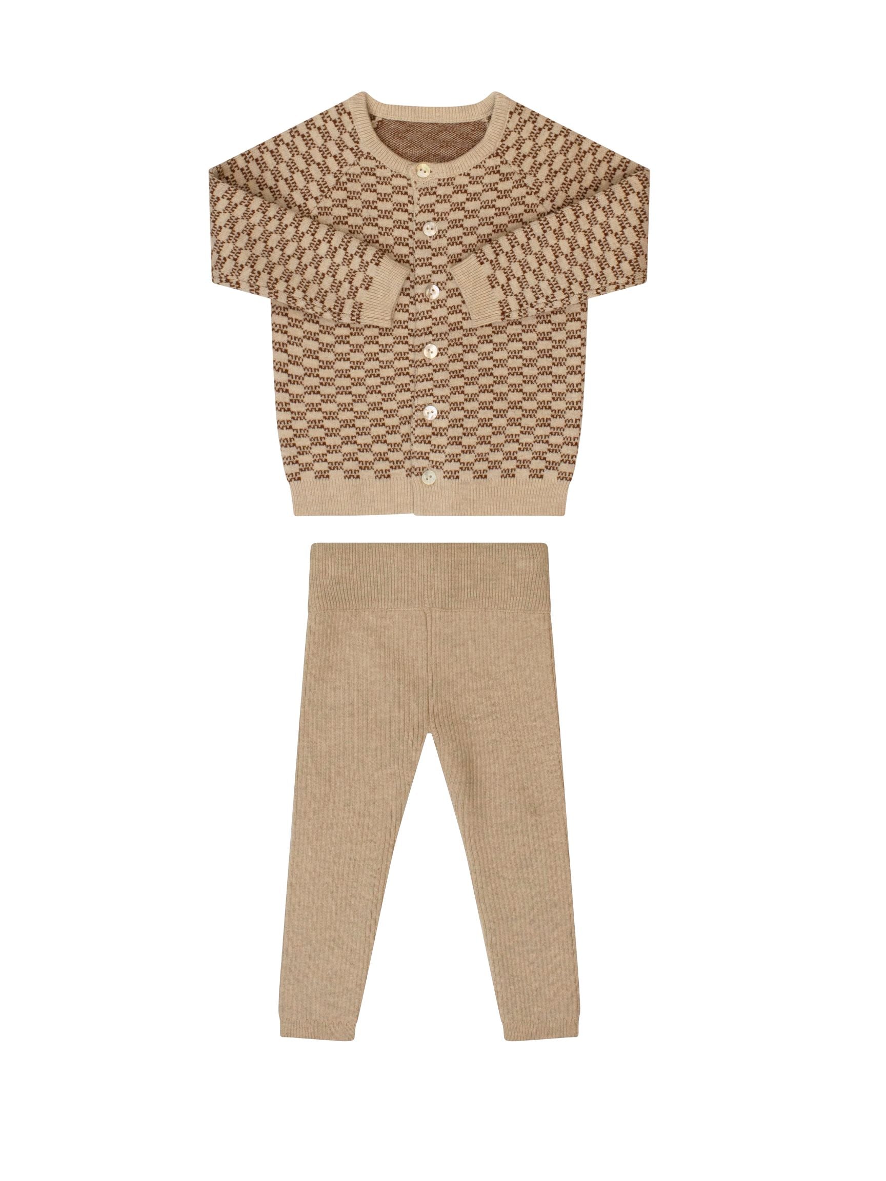 Kipp Natural Checked Knit Set