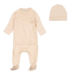 MarMar Beige Rose Footie & Beanie Set