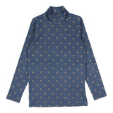 Analogie Off Blue Vintage Floral Mockneck